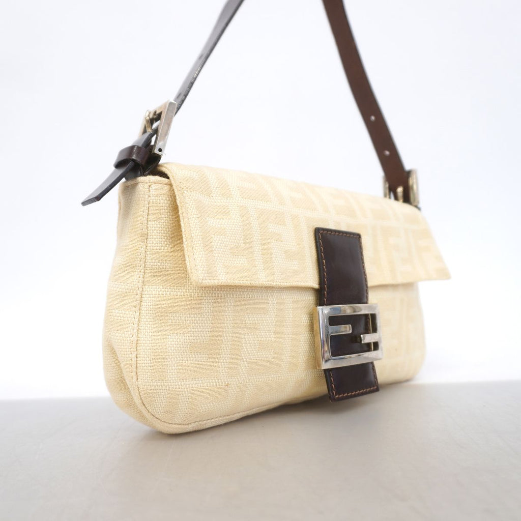 Fendi Handbag Zucca Mamma Bucket Cotton Beige Silver — view 2