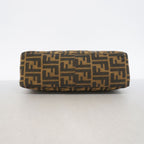 Fendi Shoulder Bag Zucca Nylon Canvas Brown Silver — view 3