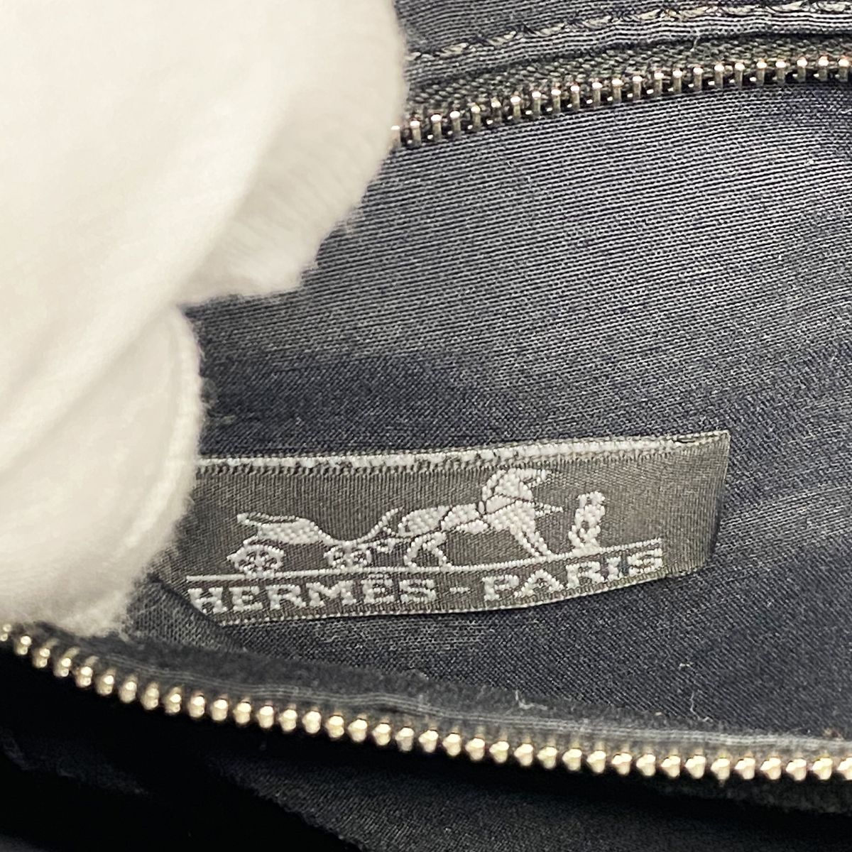 Hermes Backpack Sac a Dos Acapulco Toile Chevron Black Silver — view 5