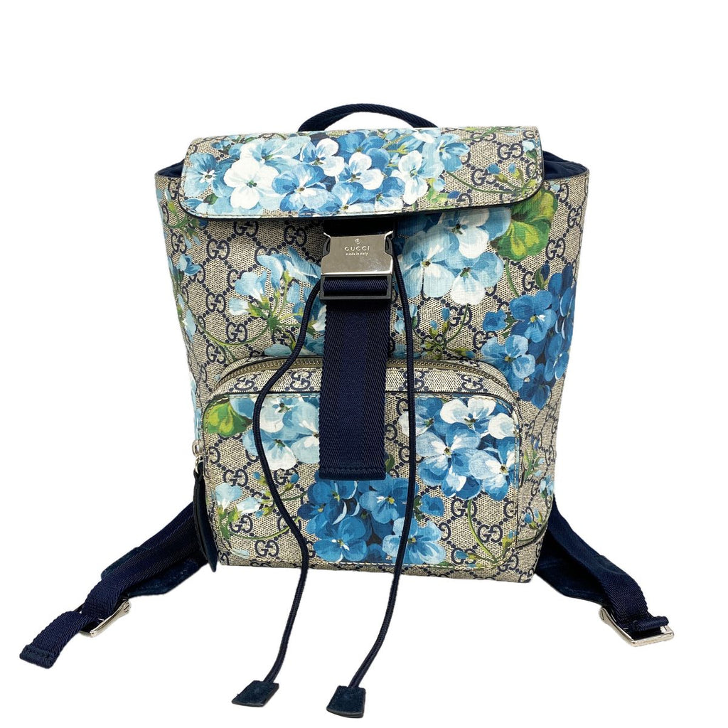 Gucci Backpack GG Blooms Navy Blue Silver