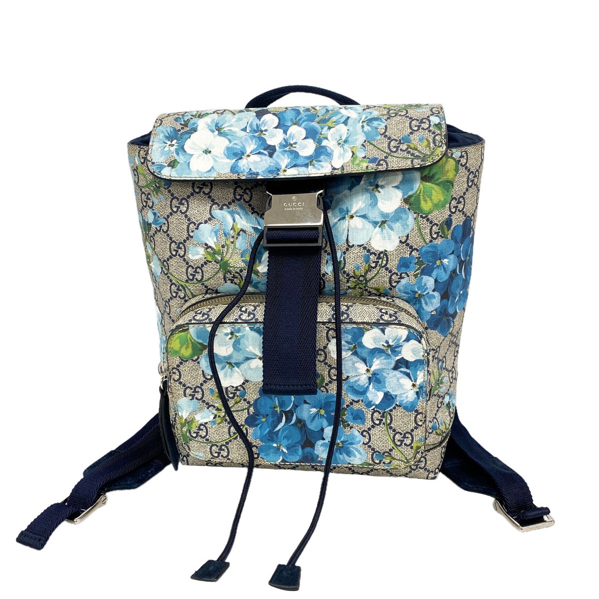 Gucci Backpack GG Blooms Navy Blue Silver