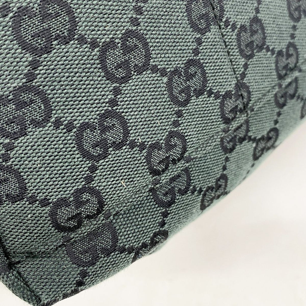 Gucci Shoulder Bag GG Canvas Green Gold — view 8
