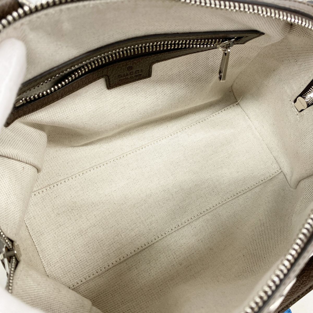 Gucci Handbag GG Camouflage Brown Blue Silver 2-Way Bag — view 4