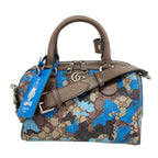 Gucci Handbag GG Camouflage Brown Blue Silver 2-Way Bag