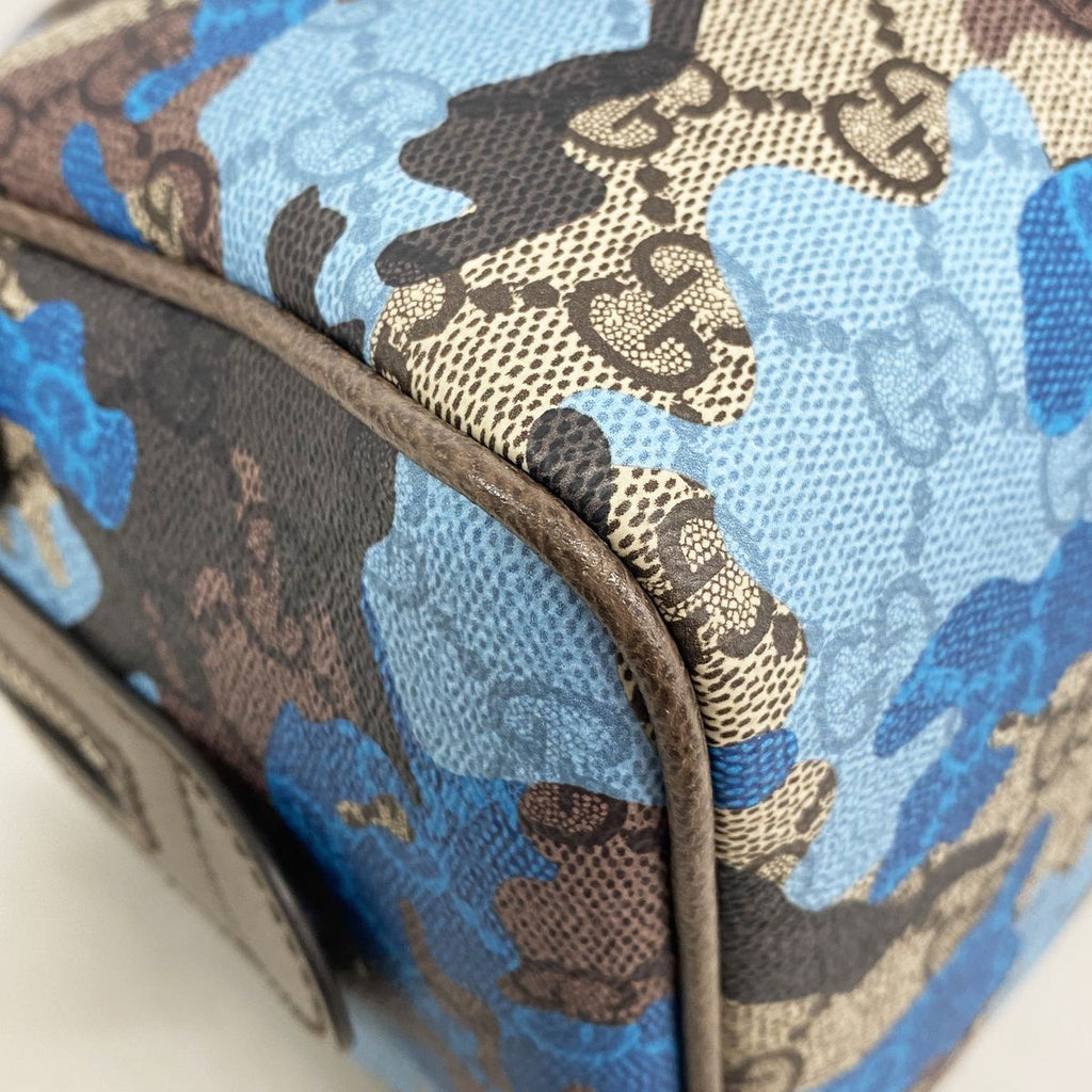 Gucci Handbag GG Camouflage Brown Blue Silver 2-Way Bag — view 6