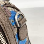 Gucci Handbag GG Camouflage Brown Blue Silver 2-Way Bag — view 7