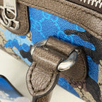 Gucci Handbag GG Camouflage Brown Blue Silver 2-Way Bag — view 8