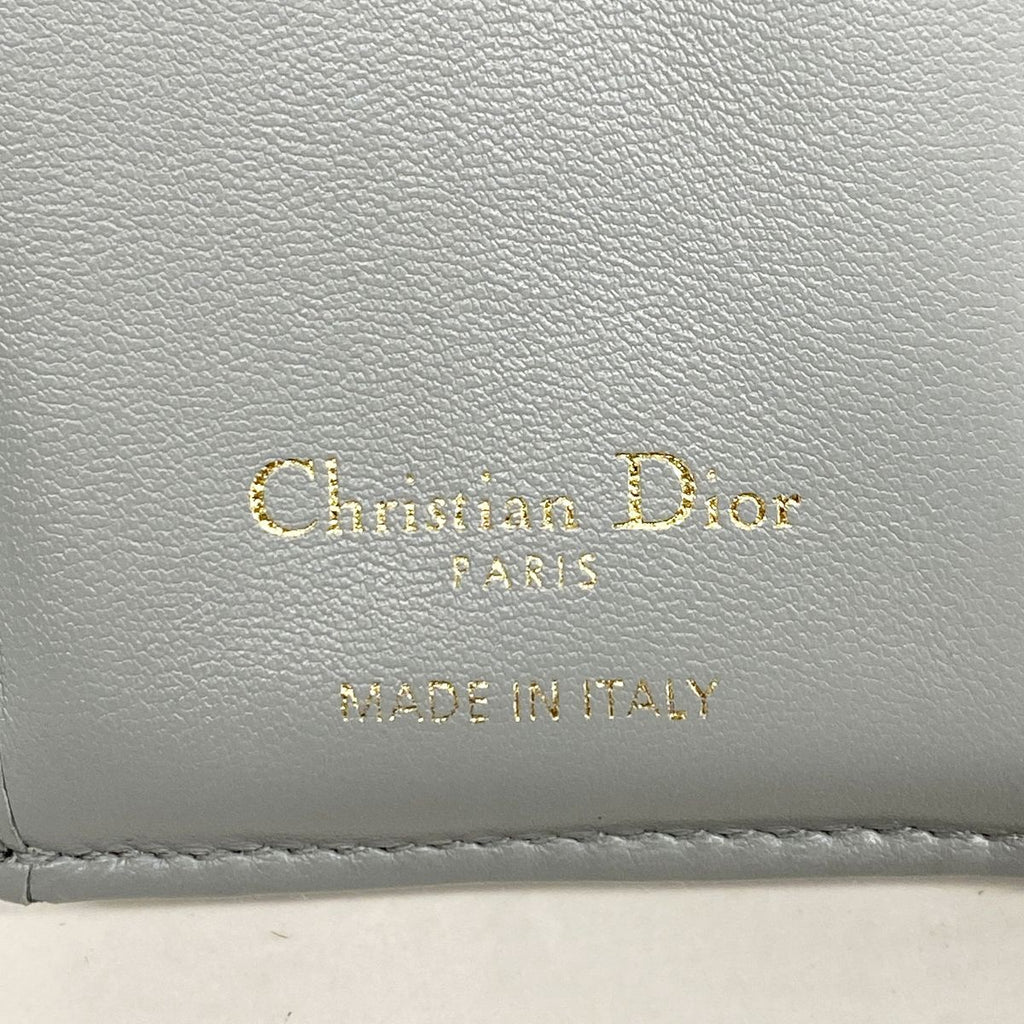 Dior Trifold Wallet Saddle Canvas Gray Gold — view 4