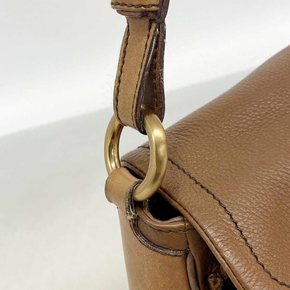 Prada Shoulder Bag Leather Brown Gold — view 7