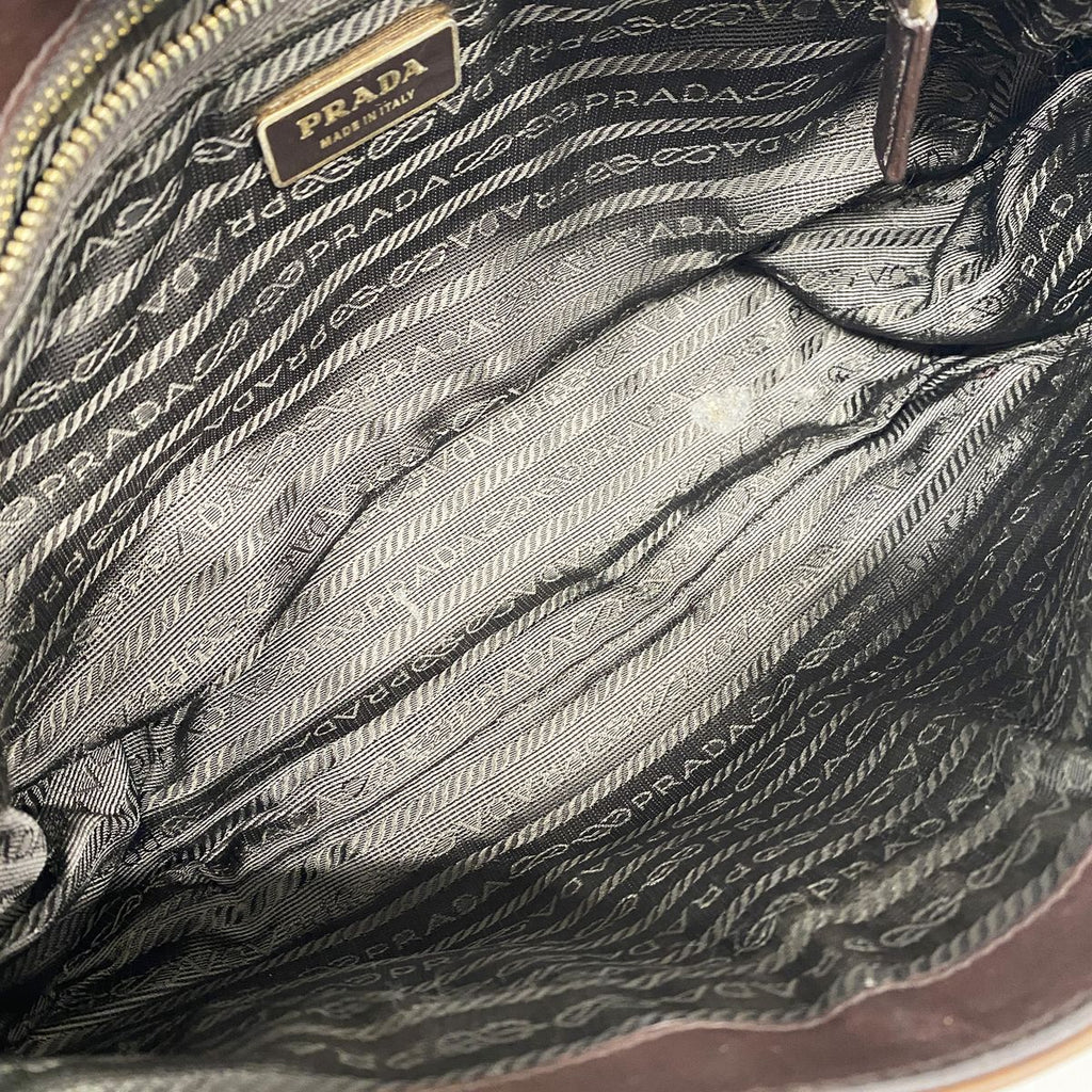 Prada Shoulder Bag Leather Brown Gold — view 4