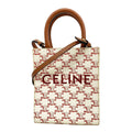 Celine Handbag Triomphe Mini Vertical Cabas White Gold 2-Way Bag