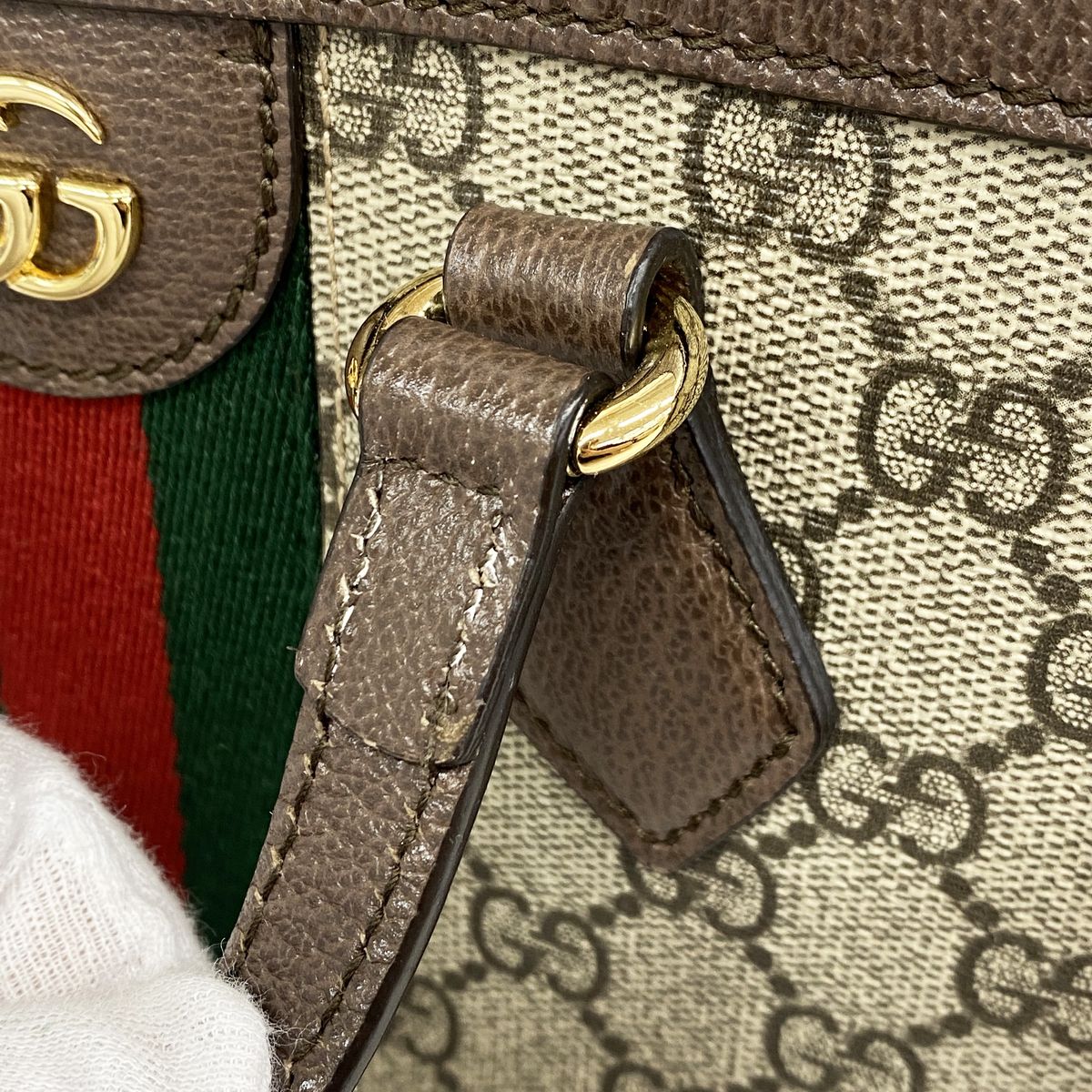 Gucci Handbag Ophidia Brown Gold 2-Way Bag — view 8