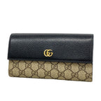Gucci Wallet GG Supreme Black Brown Gold
