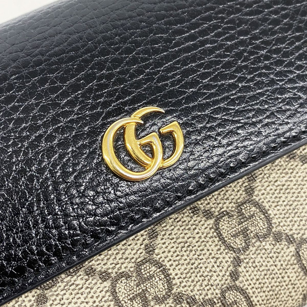 Gucci Wallet GG Supreme Black Brown Gold — view 8