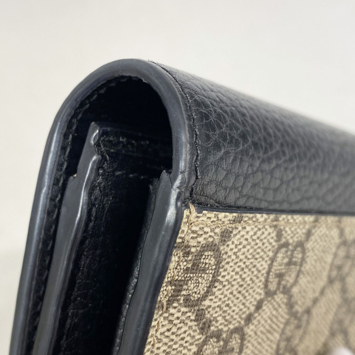 Gucci Wallet GG Supreme Black Brown Gold — view 6