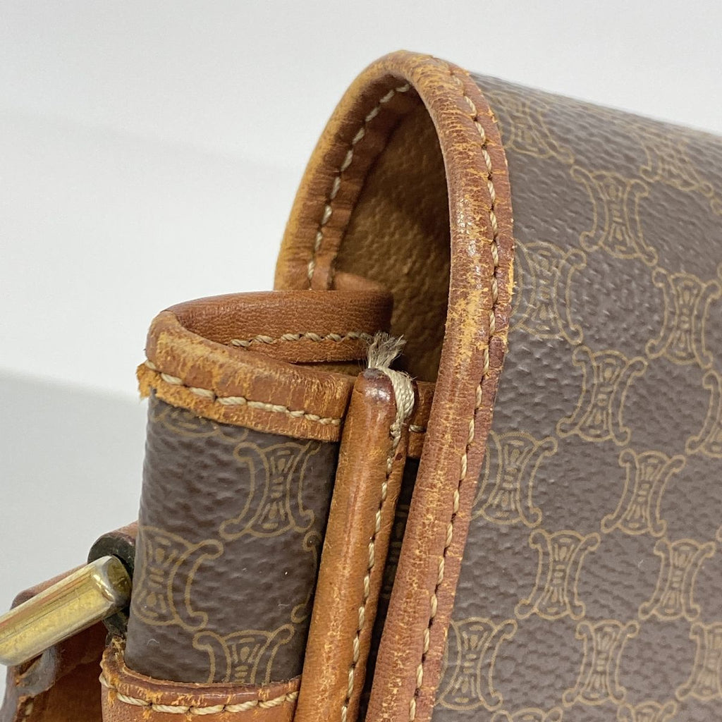 Celine Shoulder Bag Macadam Brown Gold — view 6