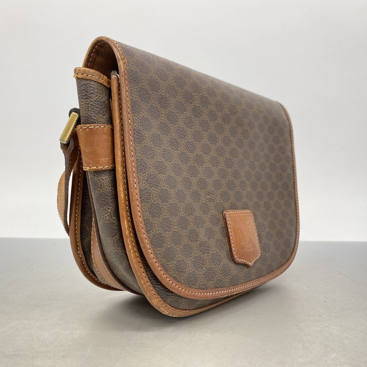 Celine Shoulder Bag Macadam Brown Gold — view 2