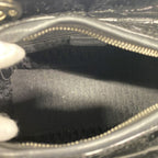 Dior Handbag Cannage Lady Patent Black Silver 2-Way Bag — view 4
