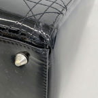 Dior Handbag Cannage Lady Patent Black Silver 2-Way Bag — view 6