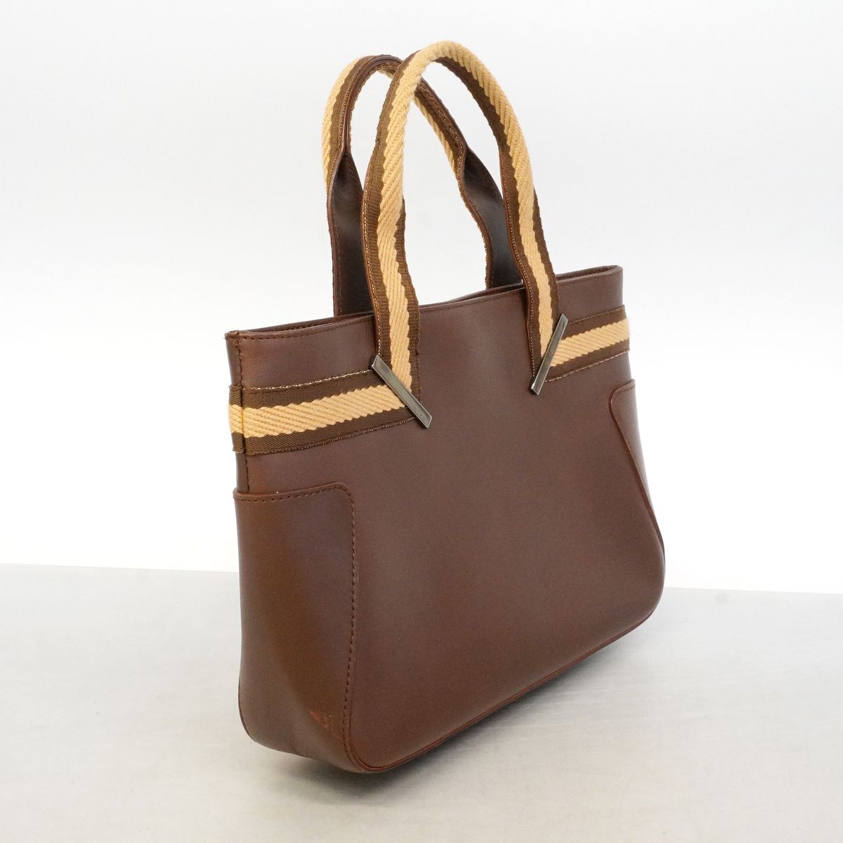 Gucci Handbag Leather Brown Silver — view 2
