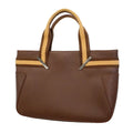 Gucci Handbag Leather Brown Silver
