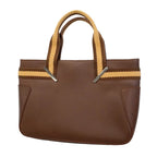 Gucci Handbag Leather Brown Silver