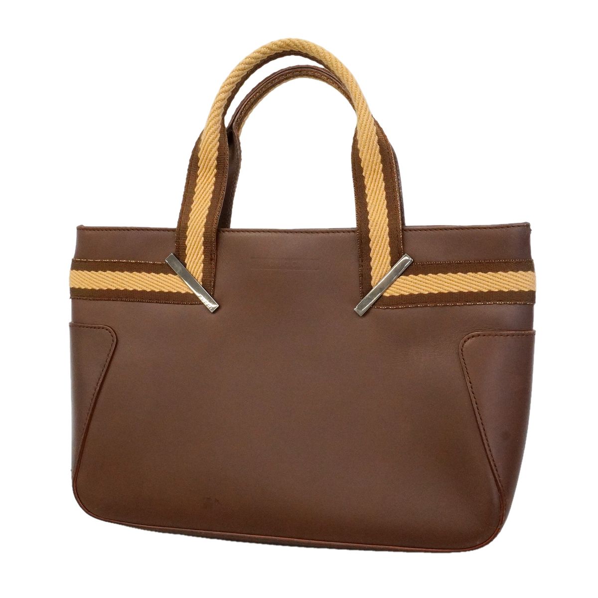 Gucci Handbag Leather Brown Silver