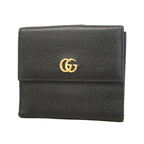 Gucci Wallet GG Marmont Leather Black Gold