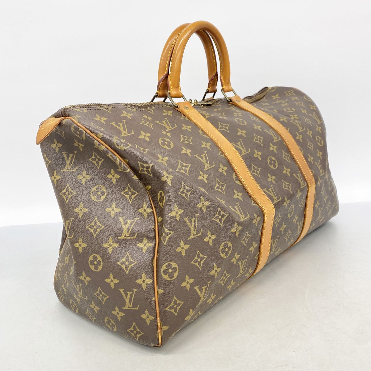 Louis Vuitton Boston Bag Monogram Keepall 50 Brown — view 2