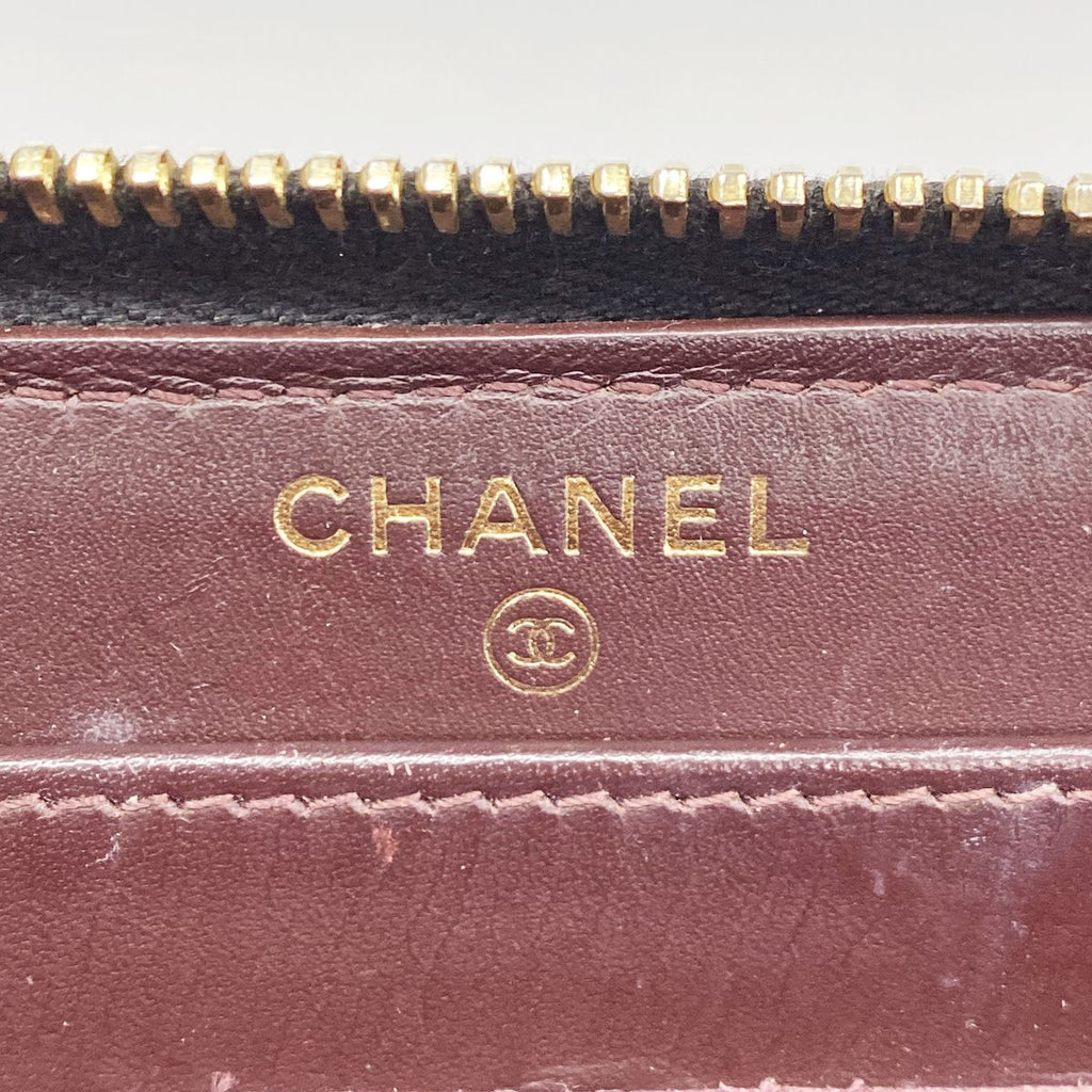 Chanel Wallet Quilted Caviar Leather Black Gold — view 4