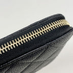 Chanel Wallet Quilted Caviar Leather Black Gold — view 8