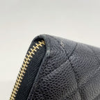 Chanel Wallet Quilted Caviar Leather Black Gold — view 5