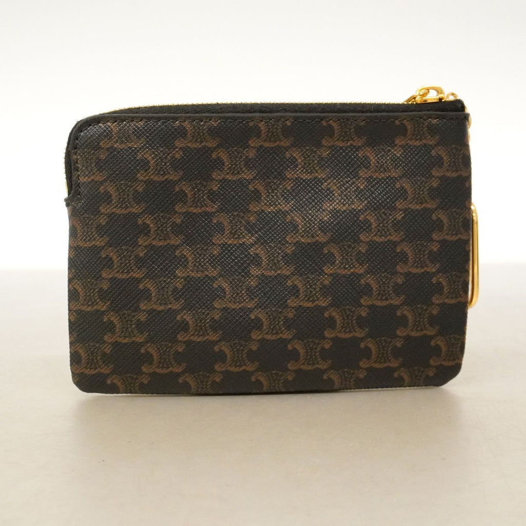 Celine Coin Purse Triomphe Brown Gold — view 8