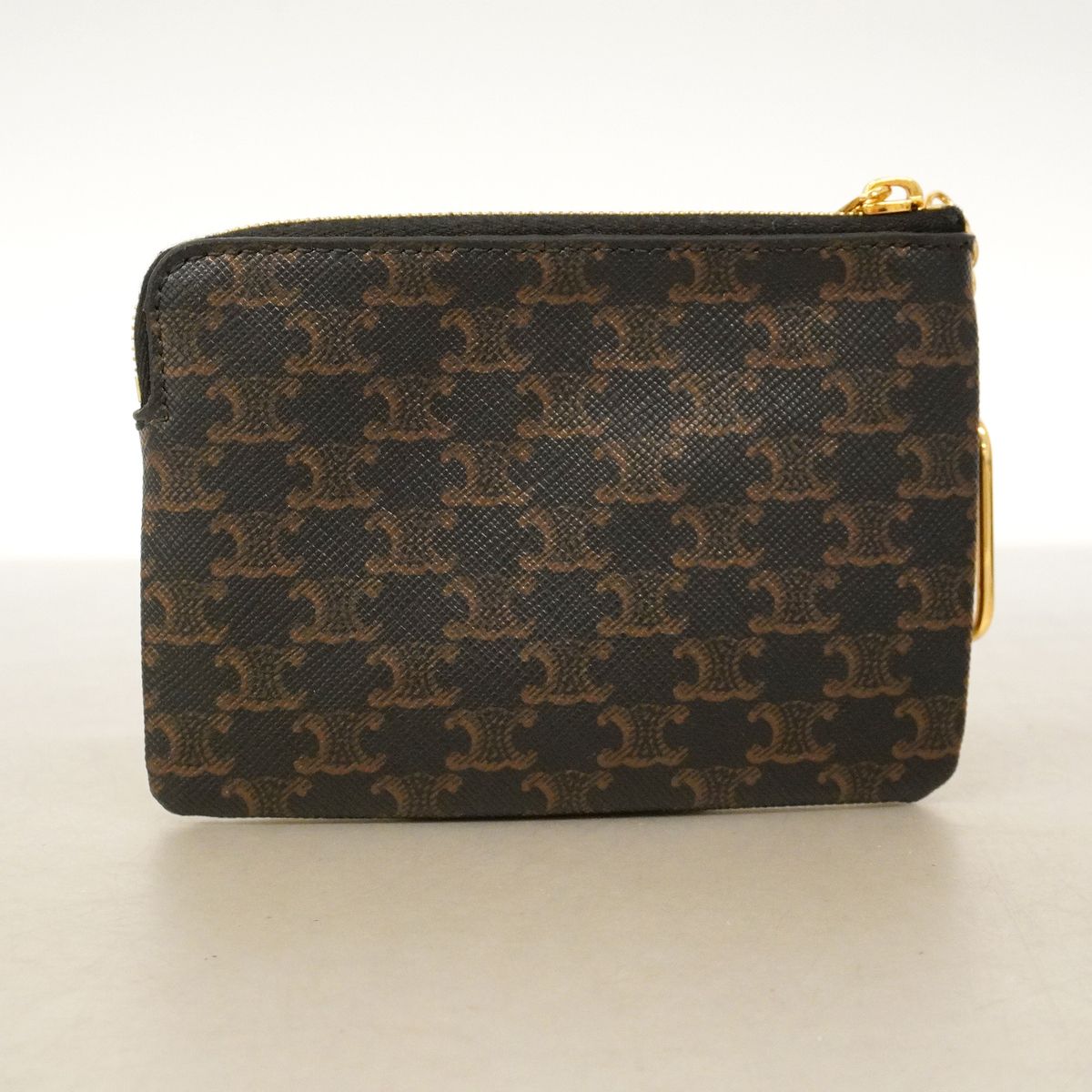 Celine Coin Purse Triomphe Brown Gold — view 8