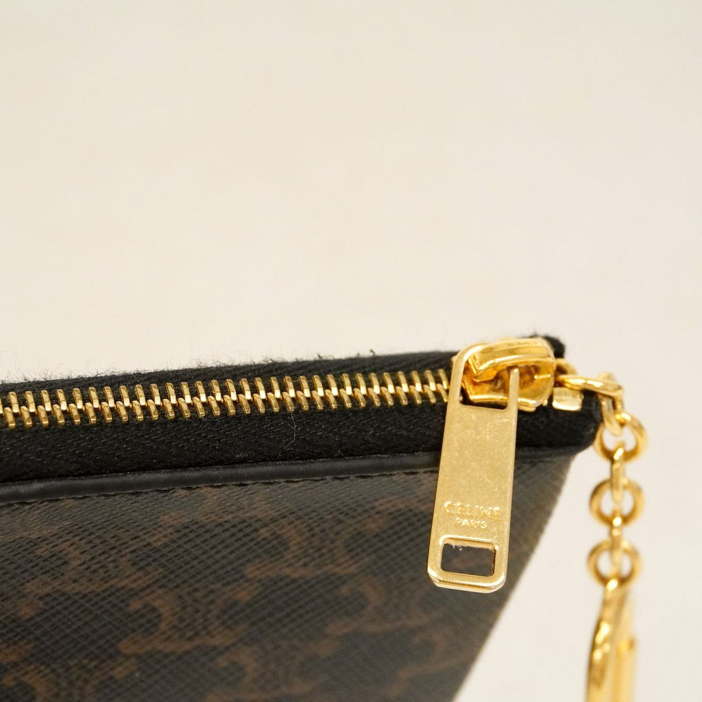 Celine Coin Purse Triomphe Brown Gold — view 4
