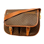 Celine Shoulder Bag Macadam Brown Gold