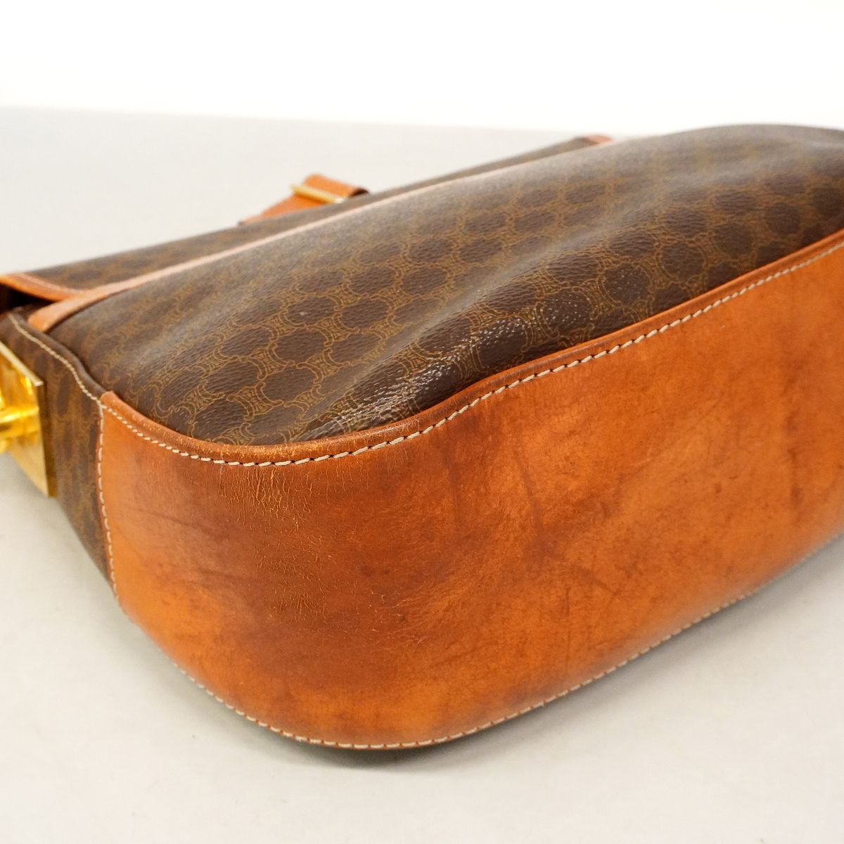 Celine Shoulder Bag Macadam Brown Gold — view 6