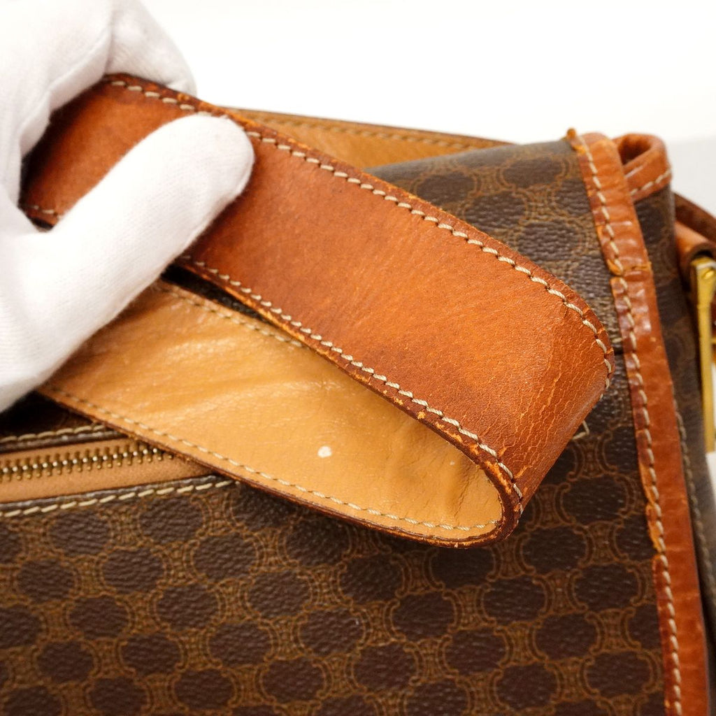 Celine Shoulder Bag Macadam Brown Gold — view 7