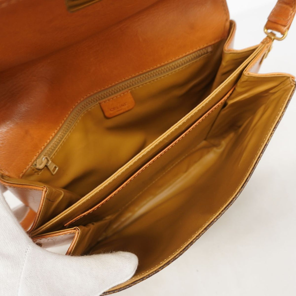 Celine Shoulder Bag Macadam Brown Gold — view 4