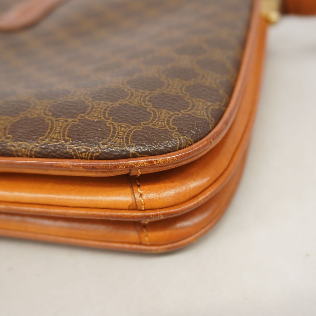 Celine Shoulder Bag Macadam Brown Gold — view 7