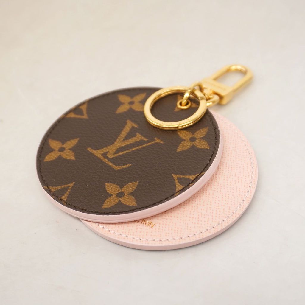 Louis Vuitton Key Holder Charm Monogram LV Mirror Compact Brown Pink — view 2