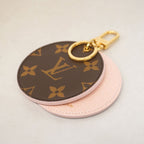 Louis Vuitton Key Holder Charm Monogram LV Mirror Compact Brown Pink — view 2
