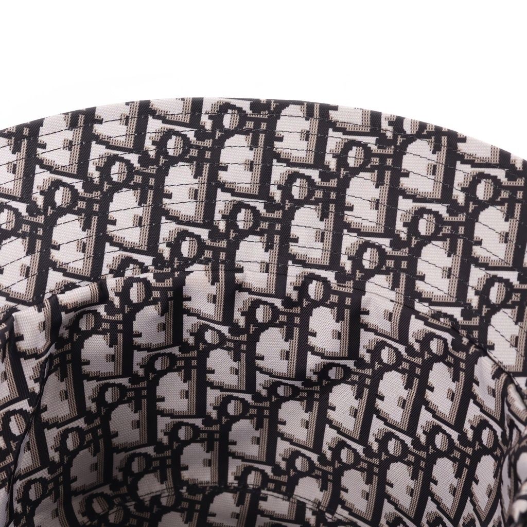 Dior Teddy-D Reversible Bob Hat Oblique Pattern Bucket Hat Black — view 6