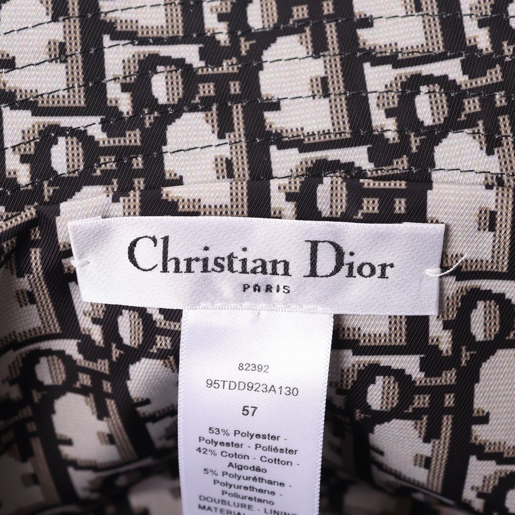 Dior Teddy-D Reversible Bob Hat Oblique Pattern Bucket Hat Black — view 7