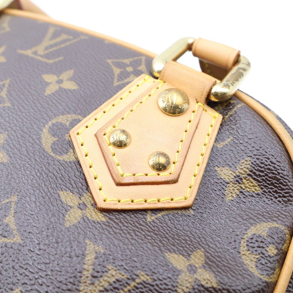 Louis Vuitton Monogram Manhattan PM Brown Leather — view 8
