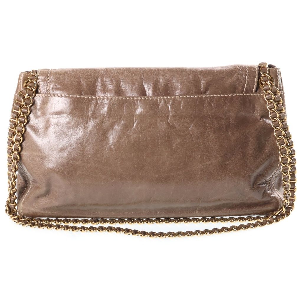 Prada Chain Shoulder Bag Vitello Shine Greige — view 2