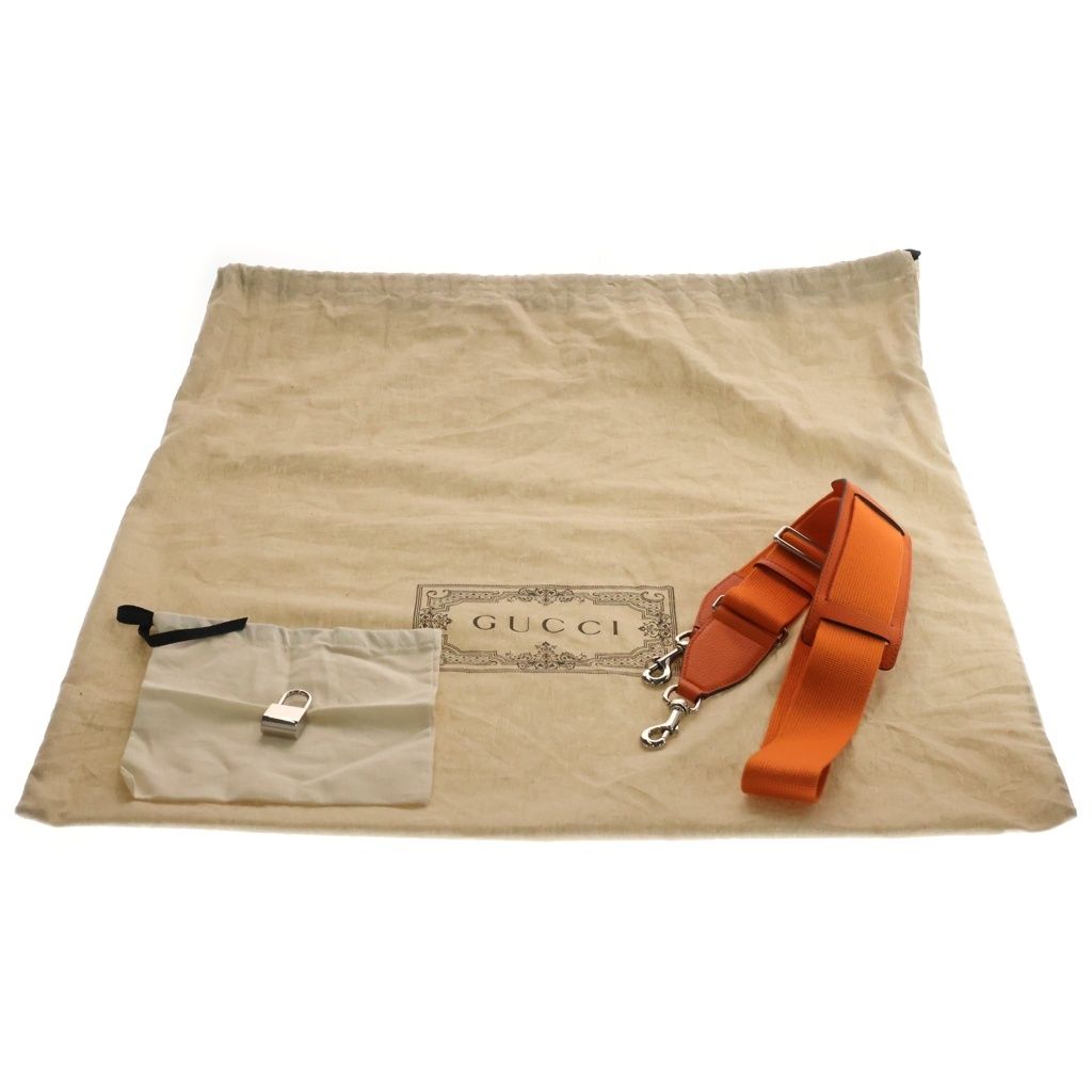 Gucci Jumbo GG 2-Way Shoulder Bag Orange Leather Silver — view 8