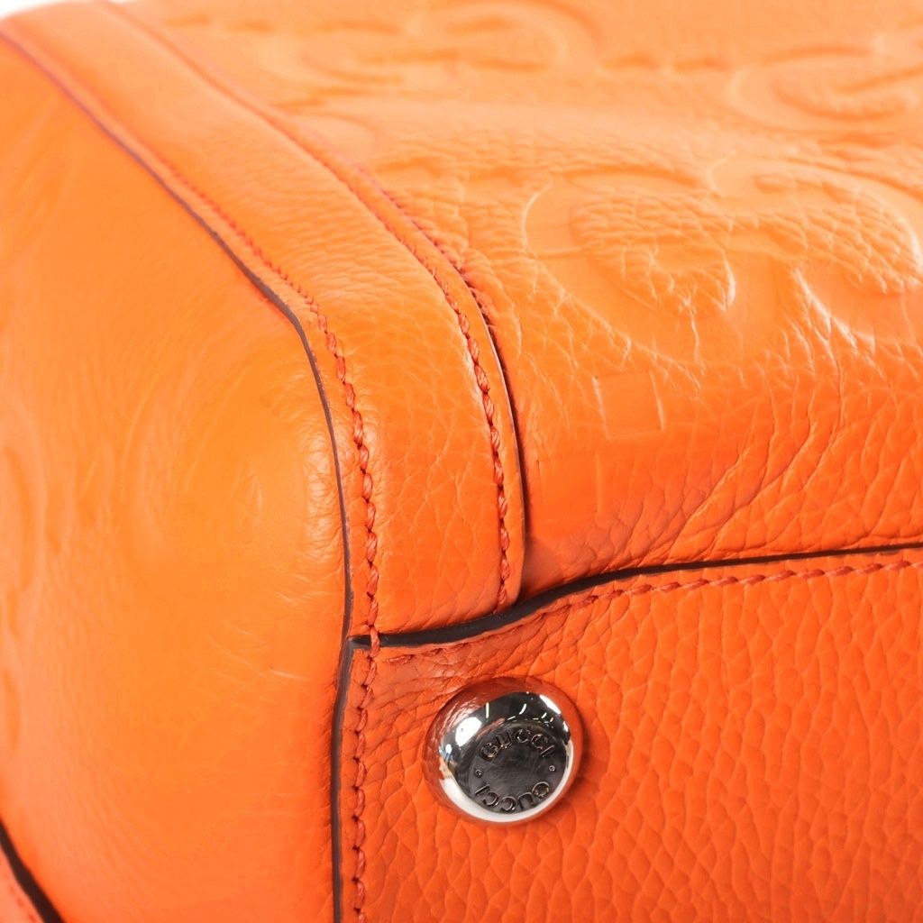 Gucci Jumbo GG 2-Way Shoulder Bag Orange Leather Silver — view 5