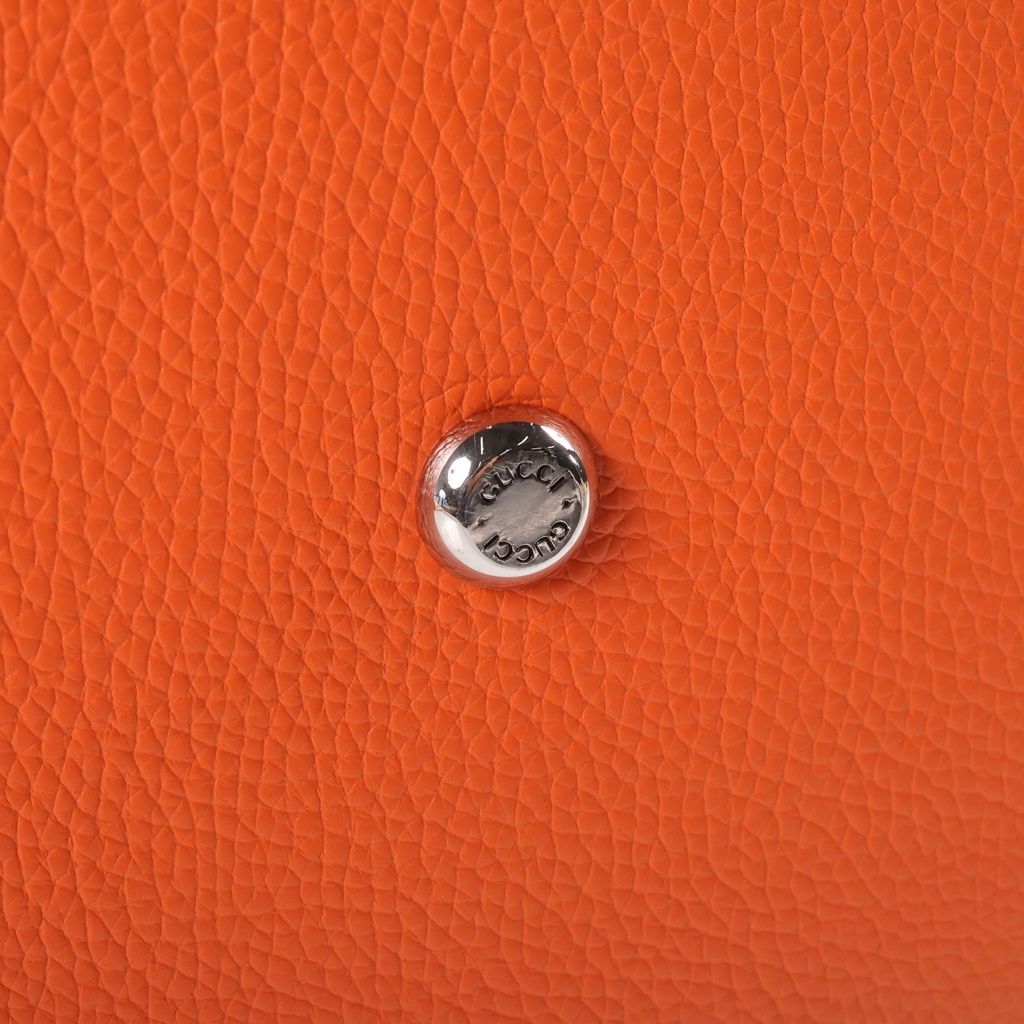 Gucci Jumbo GG 2-Way Shoulder Bag Orange Leather Silver — view 6