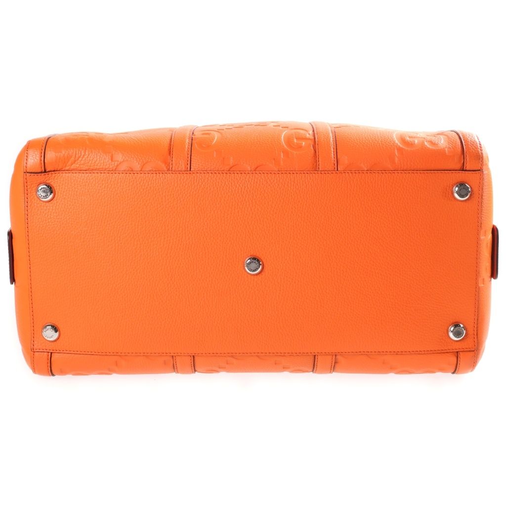 Gucci Jumbo GG 2-Way Shoulder Bag Orange Leather Silver — view 4